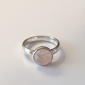 Rose Quartz and Sterling Silver Ring